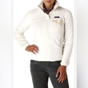 Patagonia Retool snap T cream colored, pullover, fleece size large